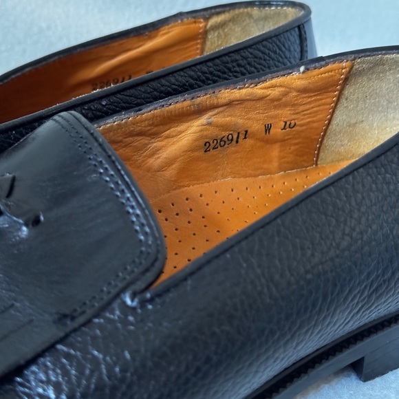 Stanley Blacker Men’s size 10 Leather Black Tasseled Loafers - Picture 4 of 16